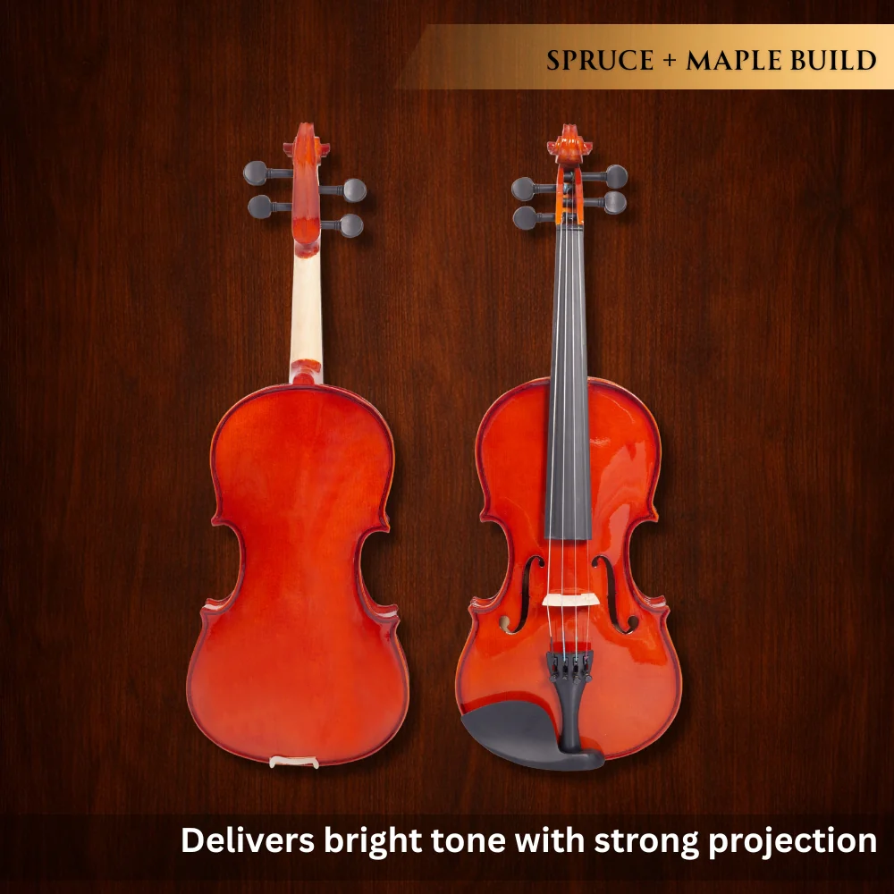 Vault Fiddler 4/4 Violin with Bow, Rosin & Case (Outfit) - Image 4