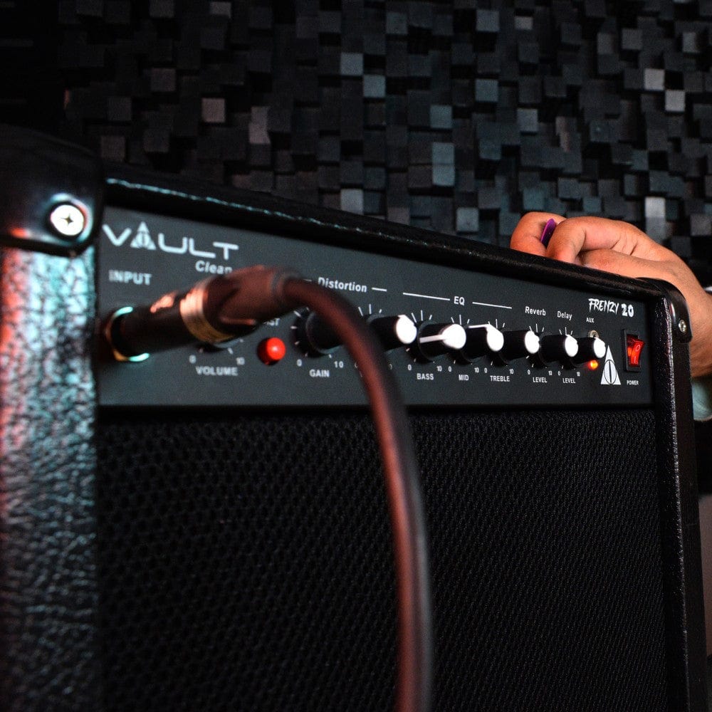 Vault Frenzy 20 Watt Combo Guitar Amplifier with Analog Distortion, Reverb & Delay All Playable Together - Image 14