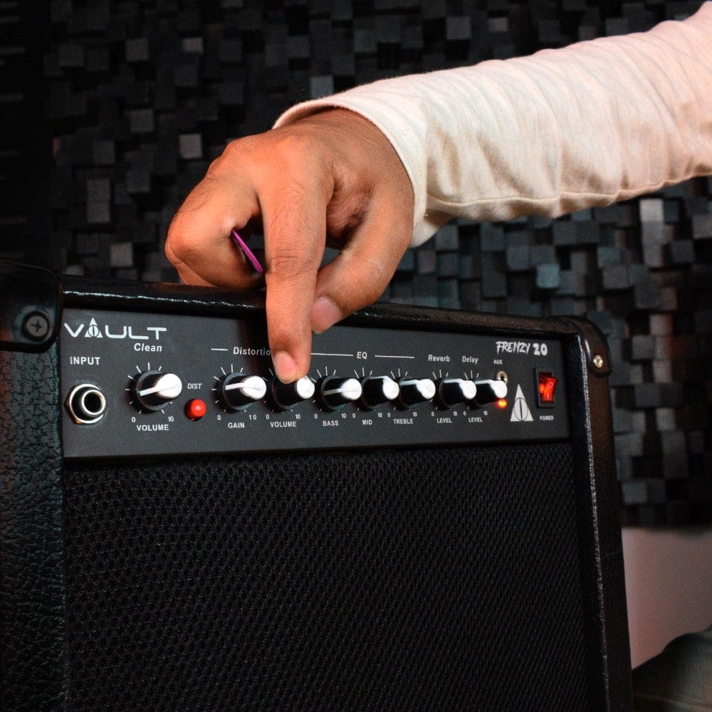 Vault Frenzy 20 Watt Combo Guitar Amplifier with Analog Distortion, Reverb & Delay All Playable Together - Open Box - Image 15