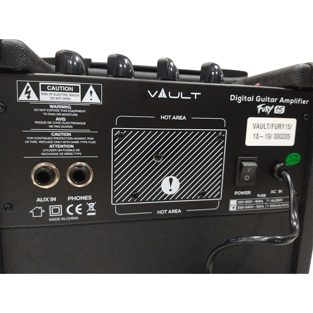 Vault Fury 15 Watt Digital Combo Guitar Amplifier with Effects and 36 pattern Drum Machine - Image 7