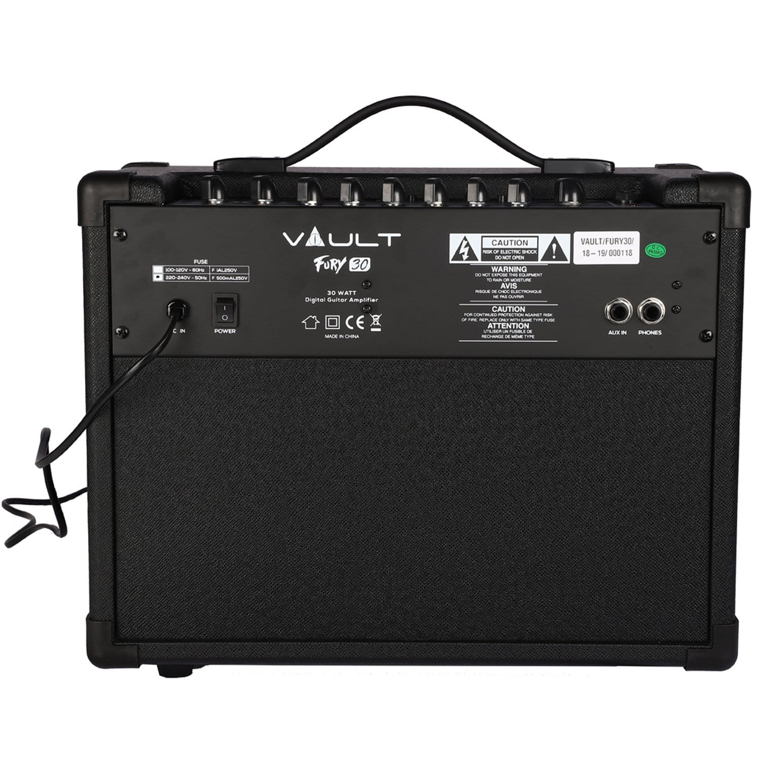 Vault Fury 30 Watt Digital Combo Guitar Amplifier with Effects and 36 Pattern Drum Machine - Must Have Accessories - Image 6