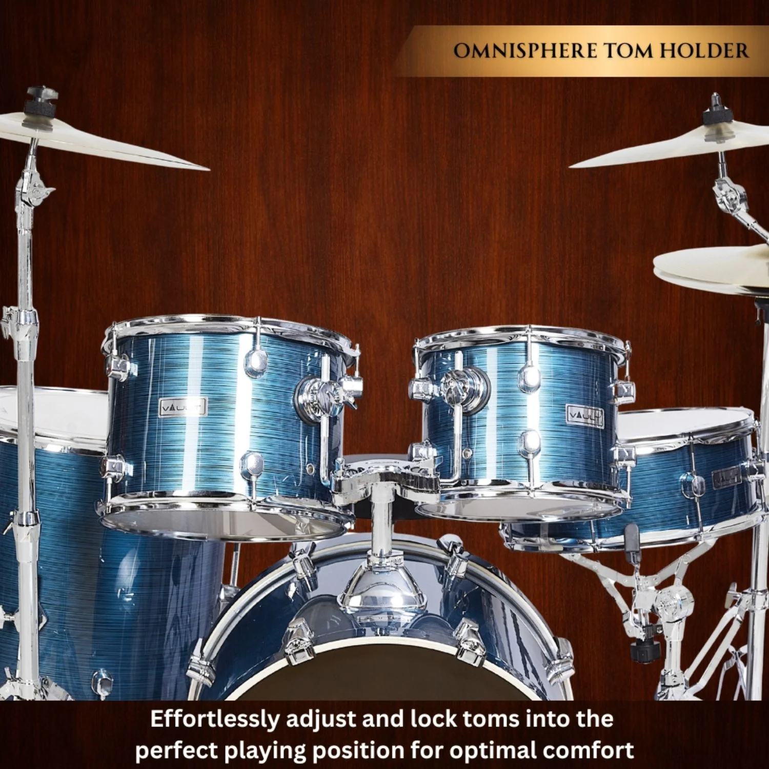 Vault Groover Plus 5-Piece Acoustic Drum Kit with Hardware, Cymbals & Throne - Image 22