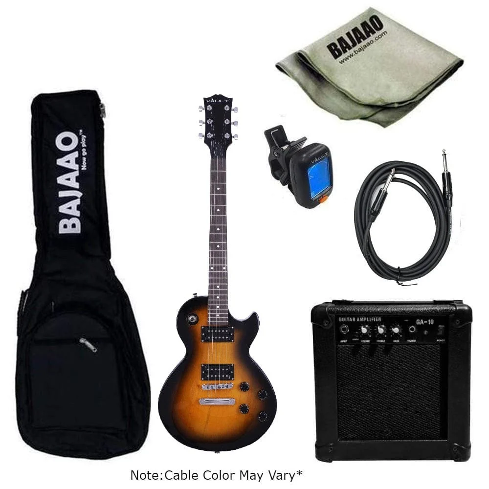 Vault LP1 Les Paul Style Electric Guitar with Gigbag, Amplifier, Tuner, Cable, Polishing Cloth & Ebook - Image 19