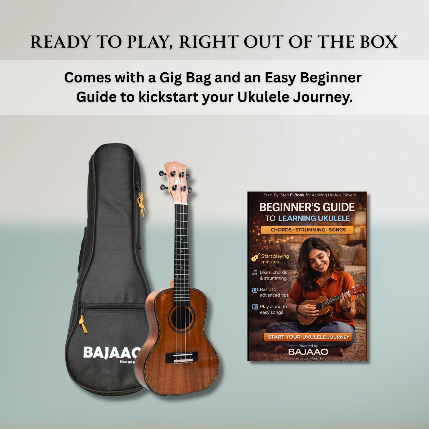 Vault Performer Pro 26" All Solid Mahogany Premium Tenor Ukulele with Gigbag - Image 10