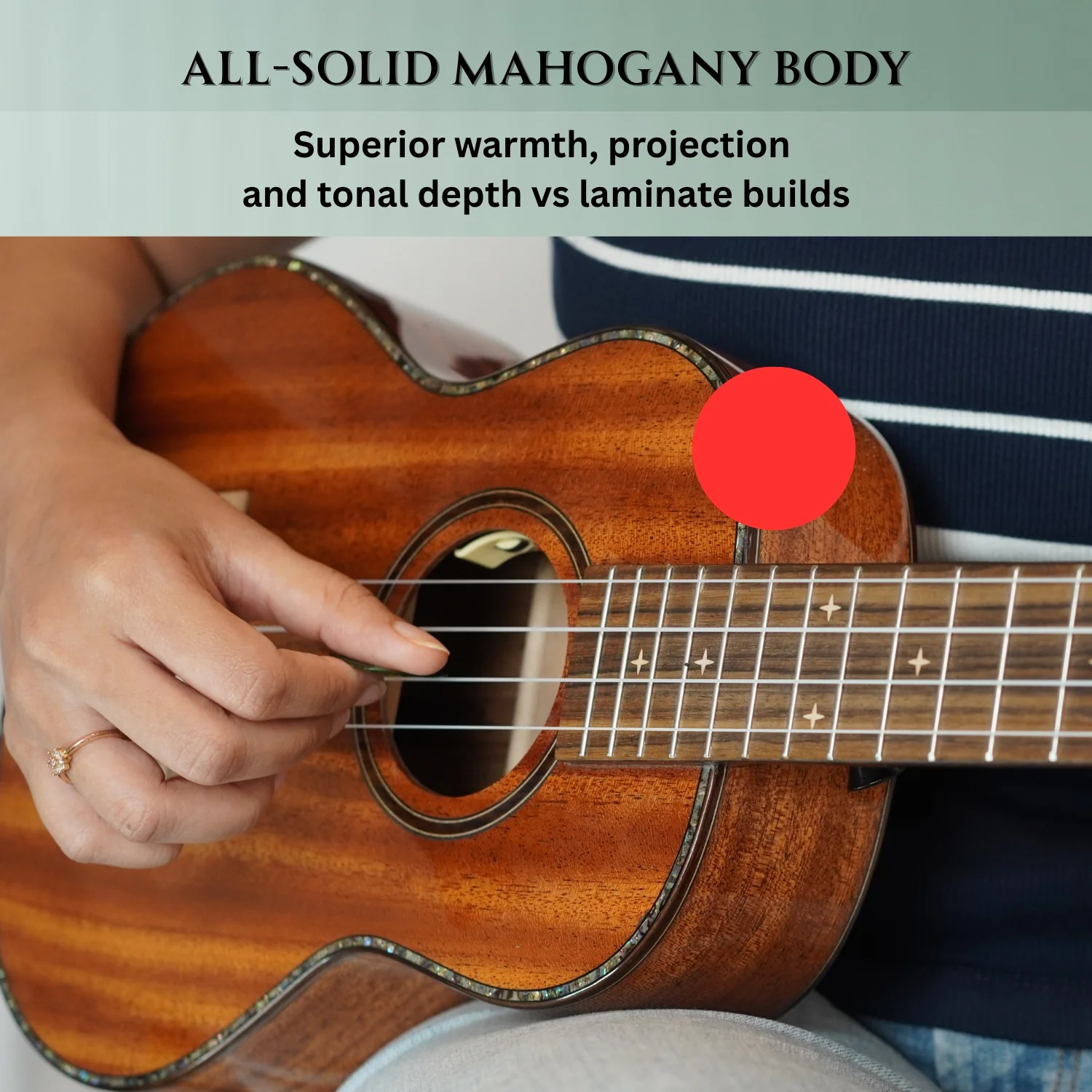 Vault Performer Pro 26" All Solid Mahogany Premium Tenor Ukulele with Gigbag - Image 9
