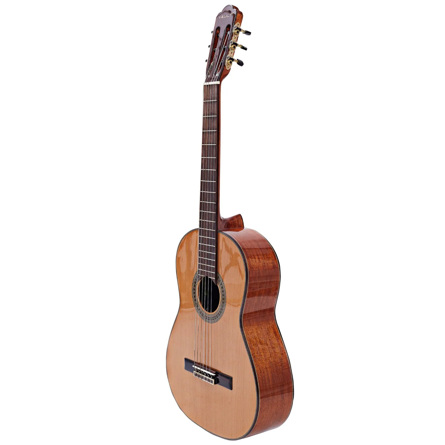 Vault Performer Pro Premium Classical Guitar with All Solid wood and Transacoustic EQ with Delay, Reverb, Chorus onboard effects and 25mm Paded Gigbag - Image 3