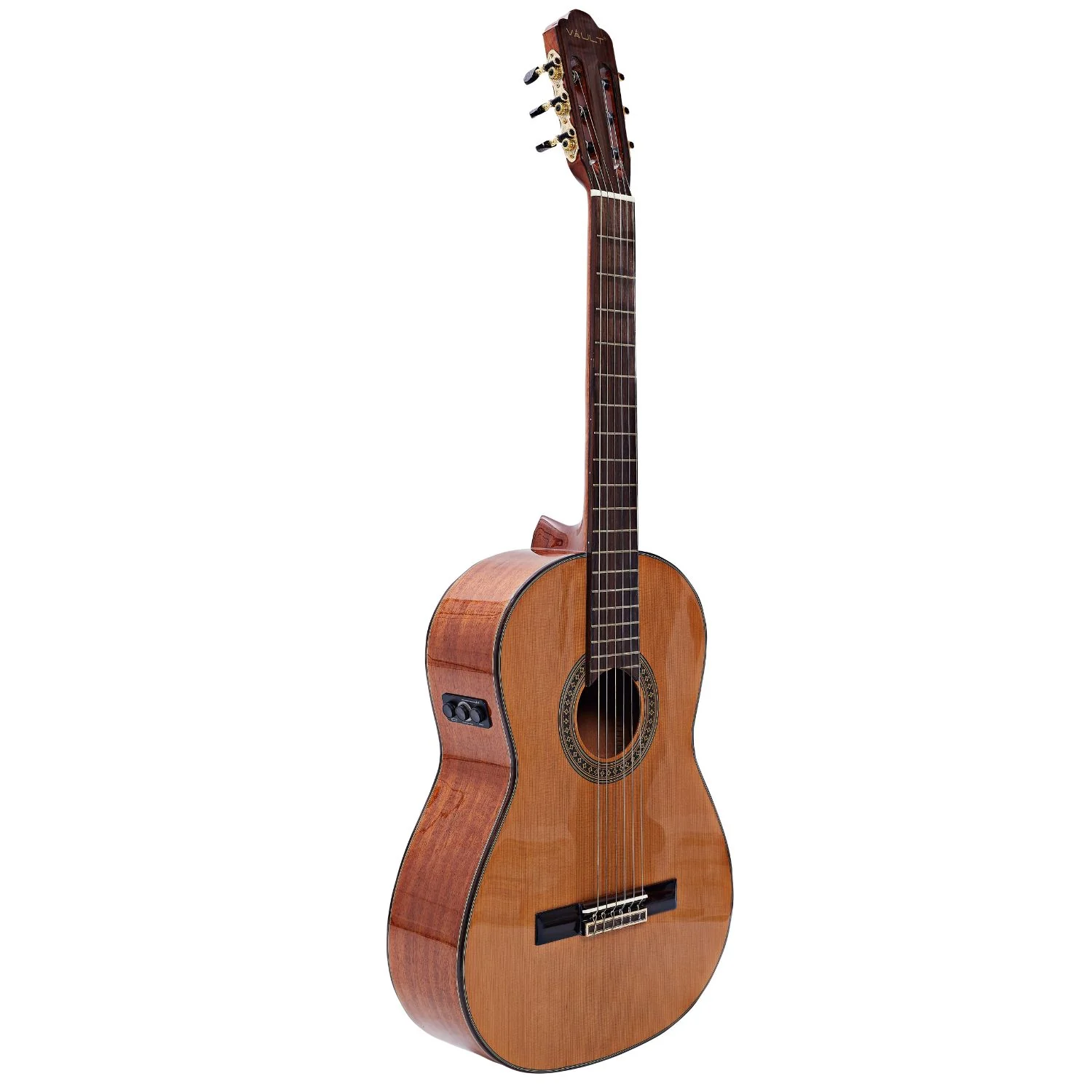 Vault Performer Pro Premium Classical Guitar with All Solid wood and Transacoustic EQ with Delay, Reverb, Chorus onboard effects and 25mm Paded Gigbag - Image 4