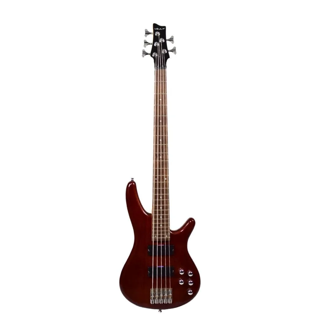 Vault Performer Pro RB4 Four String Electric Bass Guitar with Gigbag - High Gloss Solid Mahogany - Image 11