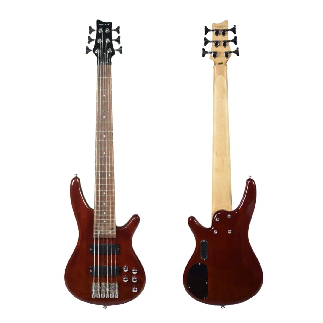 Vault Performer Pro RB4 Four String Electric Bass Guitar with Gigbag - High Gloss Solid Mahogany - Image 22