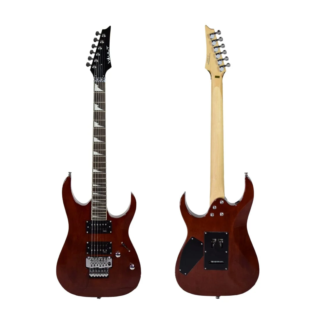Vault Performer Pro RG 6 String Electric Guitar - High Gloss Solid Mahogany - Open Box - Image 4