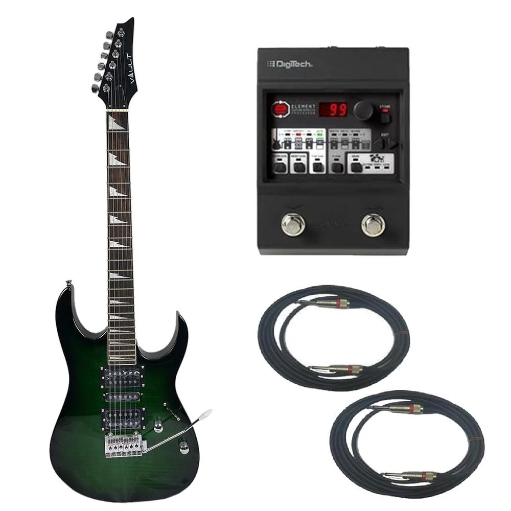 Vault RG1RW Soloist Style Electric Guitar With Digitech Element Guitar Processor Bundle - Image 11