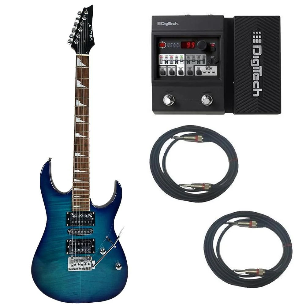 Vault RG1RW Soloist Style Electric Guitar With Digitech Element XP ELMTXPV-01 Guitar Processor Bundle - Image 14