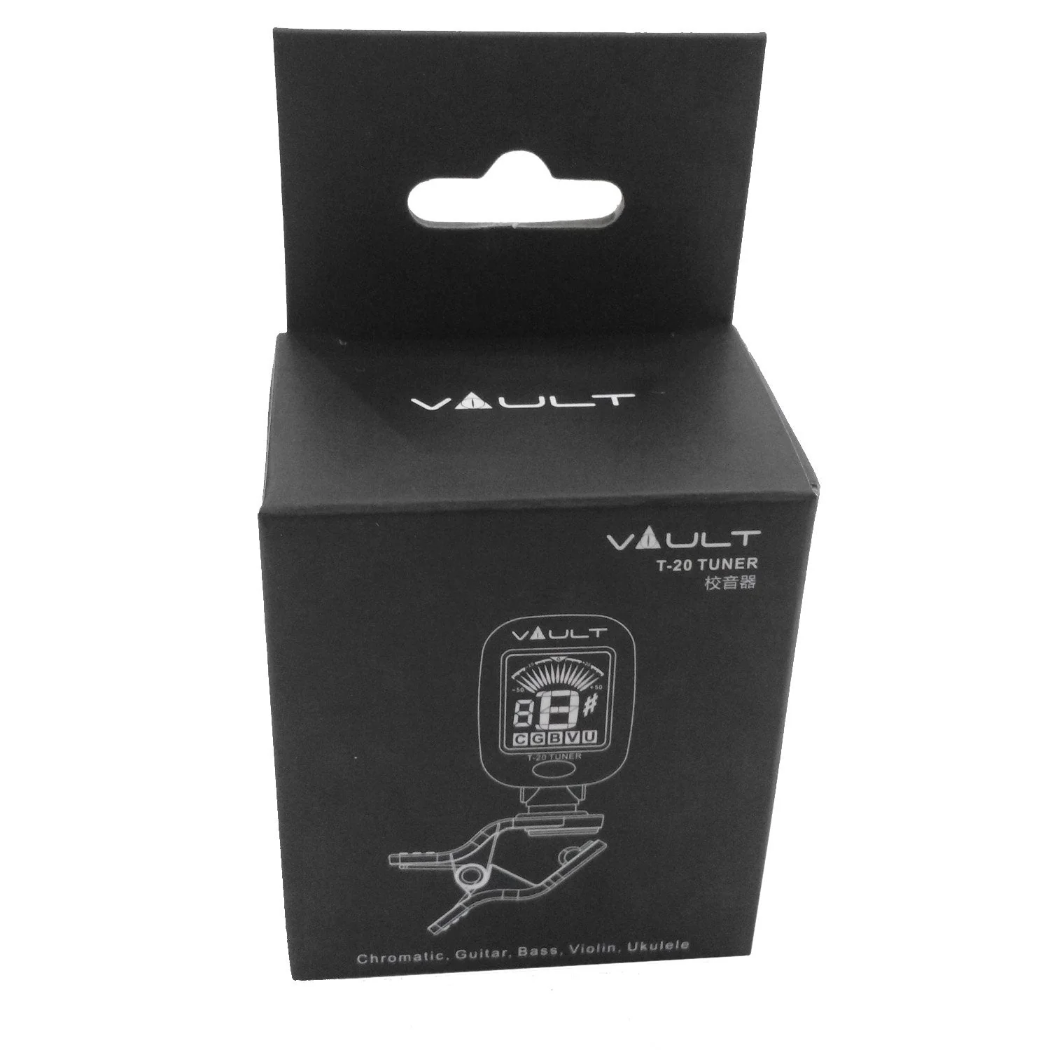 Vault T-20 Clip-On Guitar Tuner - Black - Image 3