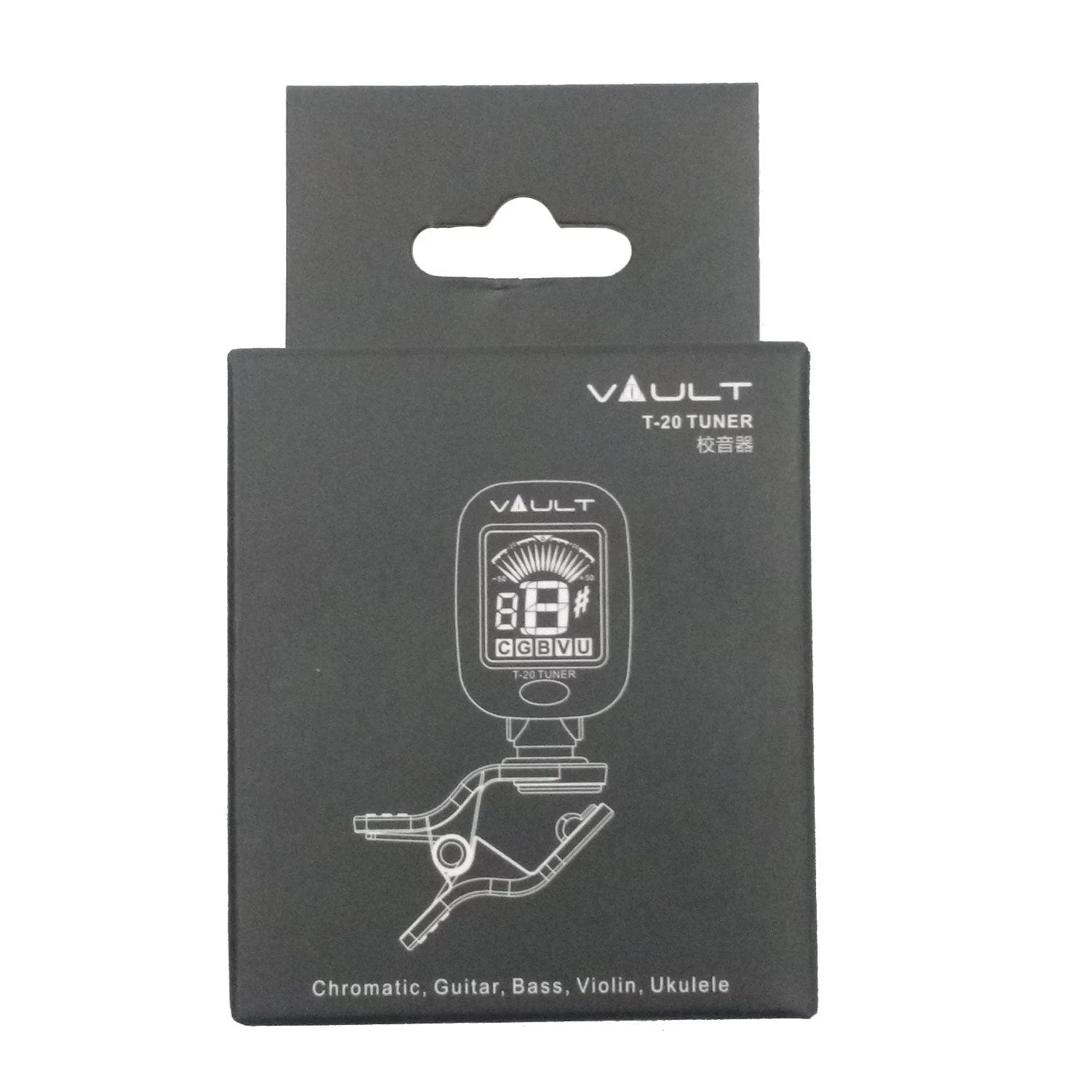 Vault T-20 Clip-On Guitar Tuner - Black - Image 4