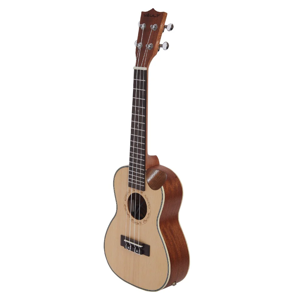 Vault UK-1000CC 23-Inch Solid Spruce Top Premium Semi Cutaway Concert Ukulele - Image 11