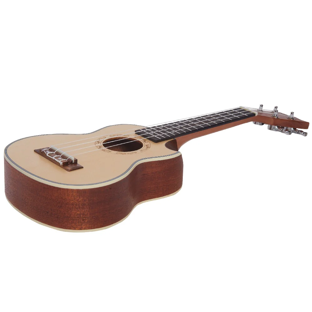 Vault UK-1000SC 21-Inch Solid Spruce Top Premium Semi Cutaway Soprano Ukulele - Image 11
