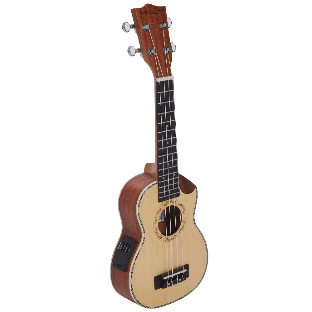 Vault UK-1000SCE 21-Inch Solid Spruce Top Premium Semi Cutaway Electro-Acoustic Soprano Ukulele - Image 4