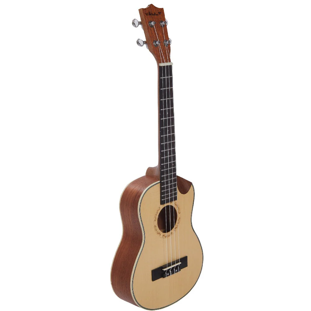 Vault UK-1000TC 26-Inch Solid Spruce Top Premium Semi Cutaway Tenor Ukulele - Open Box - Image 3