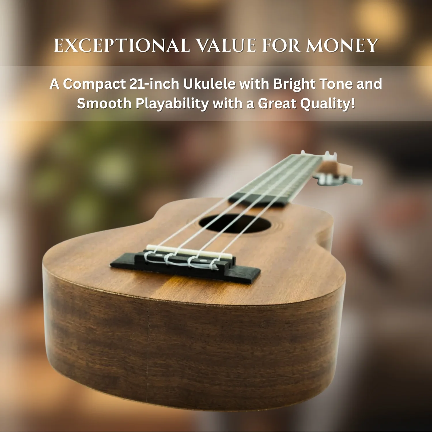 Vault UK-100S 21 inch Arched Back Soprano Ukulele With Gig Bag & Ebook - Image 7