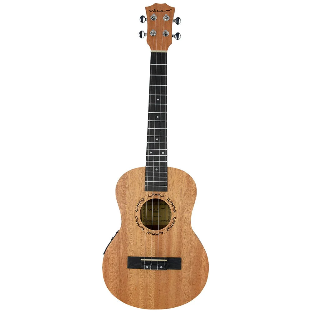 Vault UK-2000T 26-Inch Solid Mahogany Top Premium Tenor Ukulele With Gigbag with Vault Play True Wireless Earbuds - Image 3