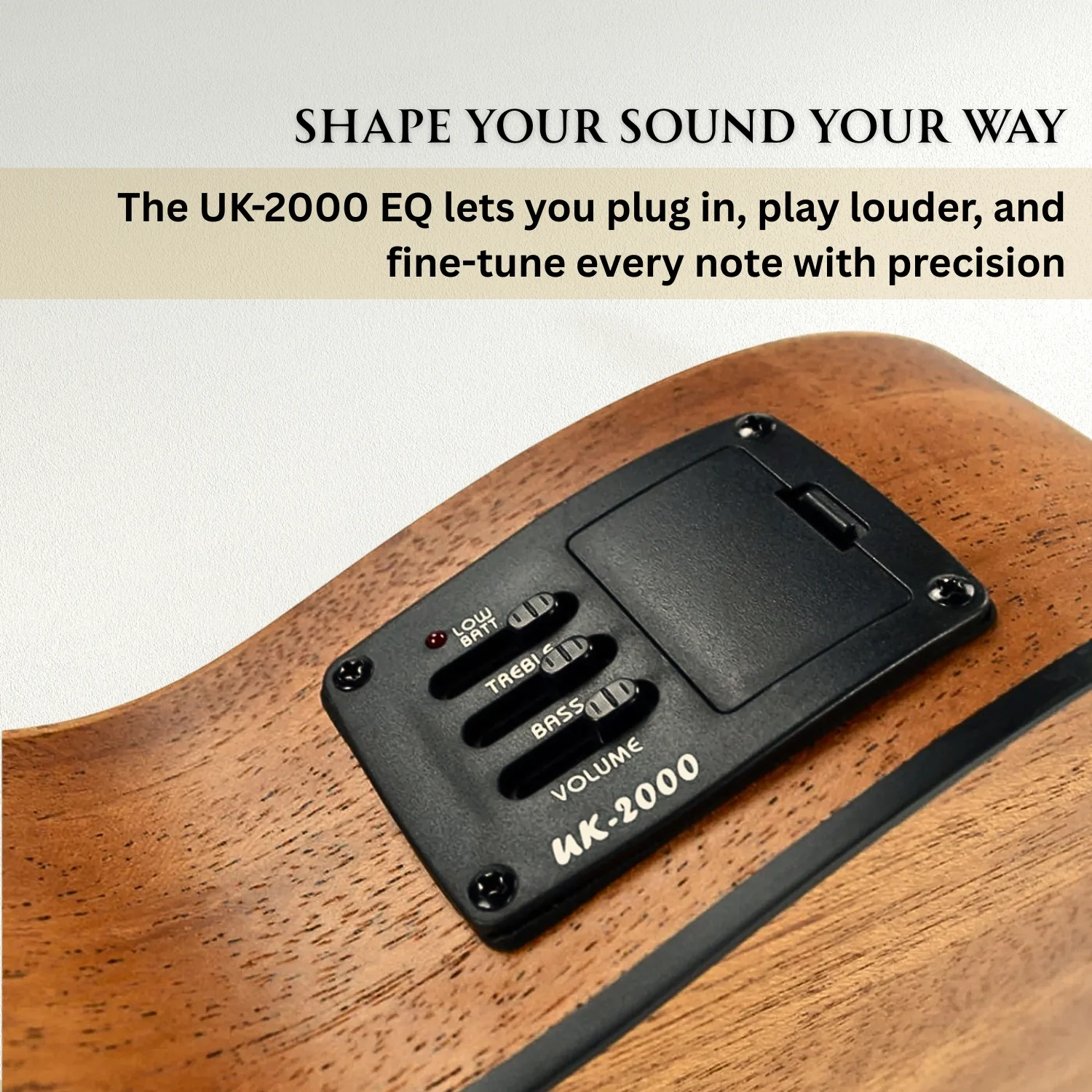 Vault UK-2000TCE 26-Inch Solid Mahogany Top Premium Electro-Acoustic Tenor Ukulele With EQ & Gigbag - Image 8