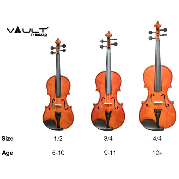 Vault VI1040 3/4 Solid Violin With Hard Case, Rosin and Bow - Image 9
