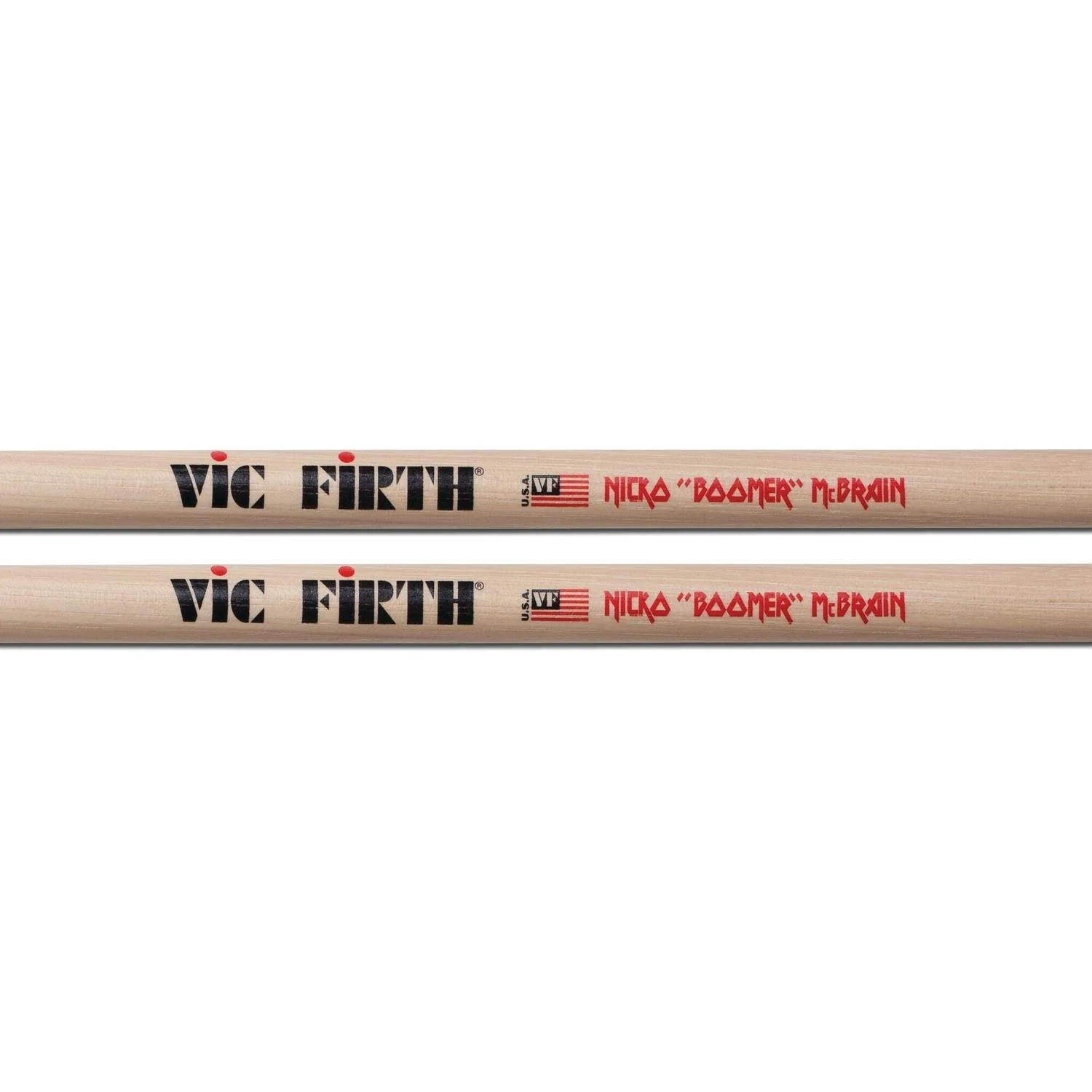 Vic Firth Signature Series Nicko McBrain Drum Stick With Wooden Tip - 5B - Image 2