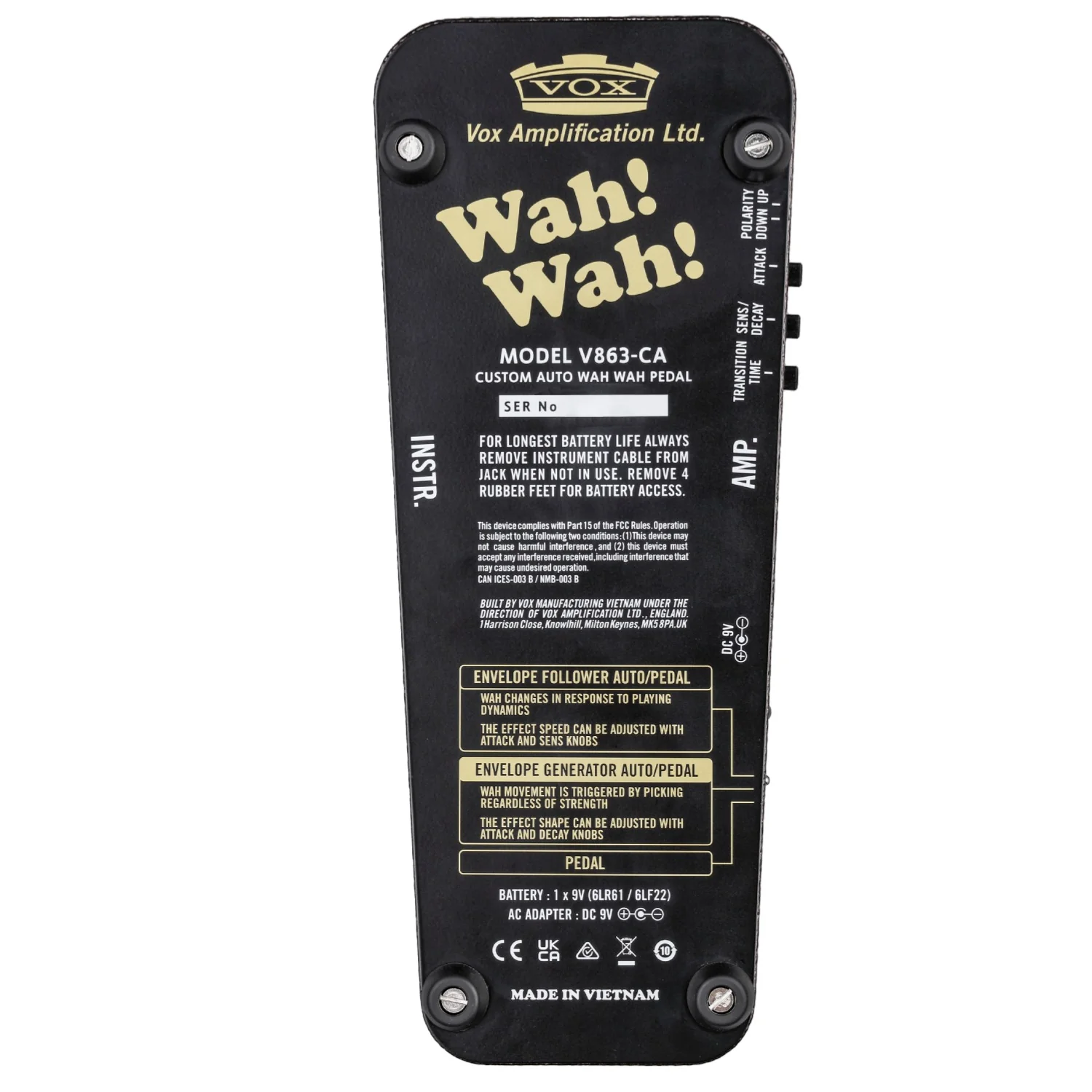 VOX V863-CA Wah Pedal - Image 3