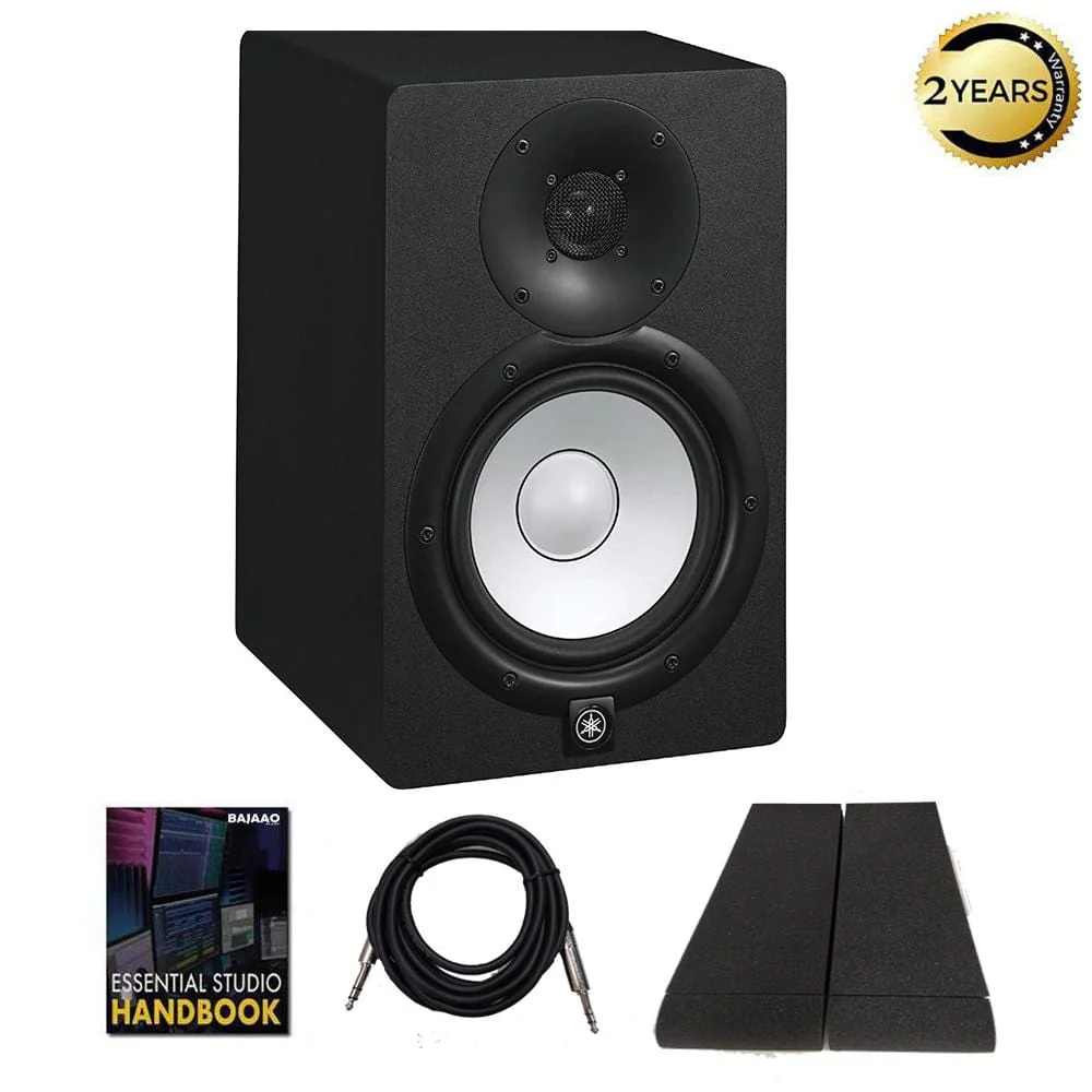 Yamaha HS7 Two Way 6.5inch Active Monitor with Isolation Pads, Cable and Ebook - Single Unit