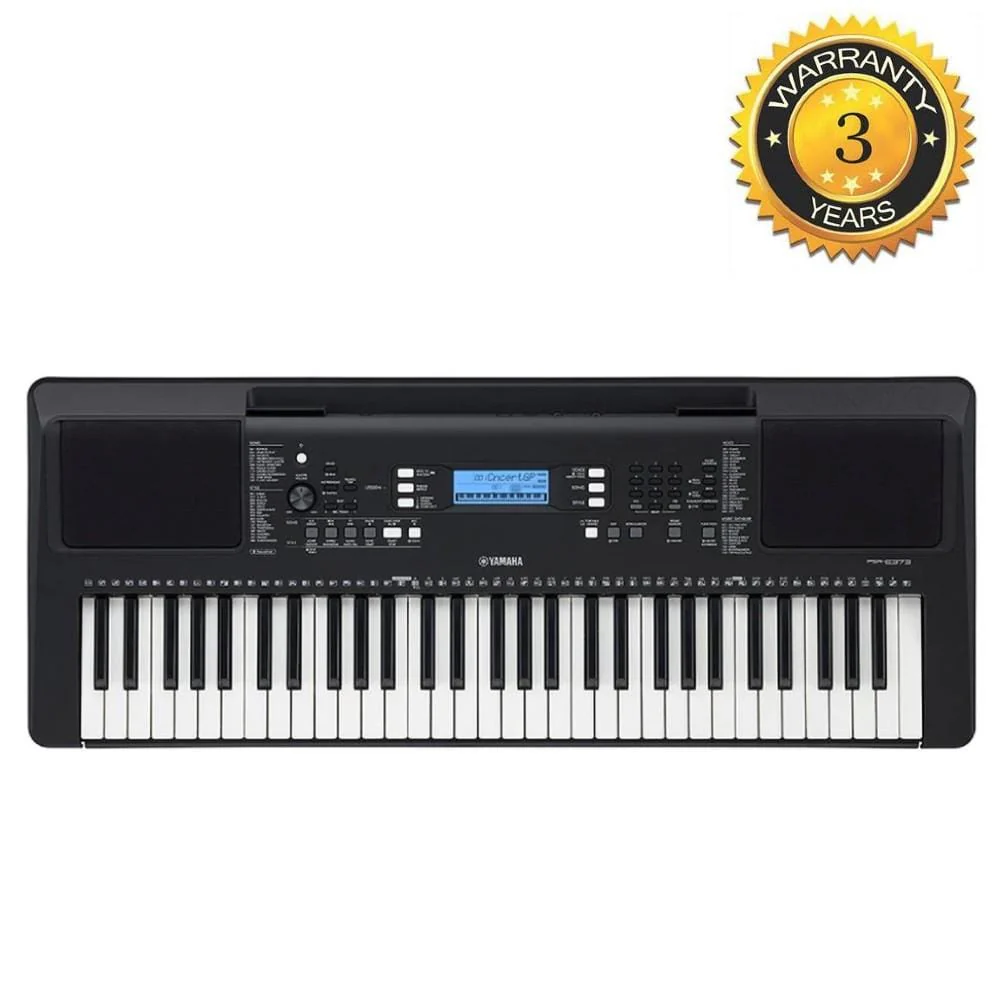Yamaha PSR-E373 61-Key Touch Sensitive Portable Keyboard with Dust Cover, Stand, Polishing Cloth, Online Lessons & Ebook - Image 2