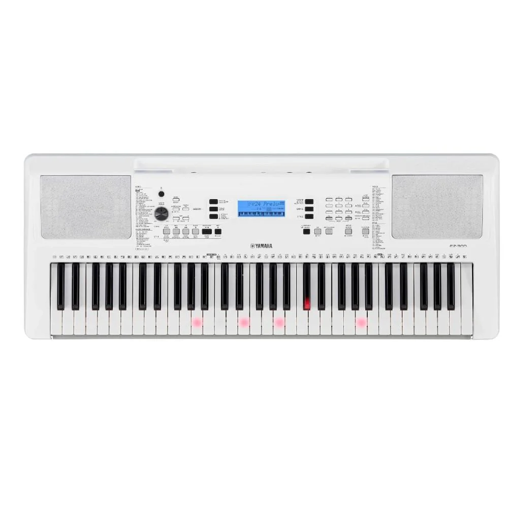 Yamaha PSR-EZ300 61-Key Portable Keyboard with Lighting Keys - White