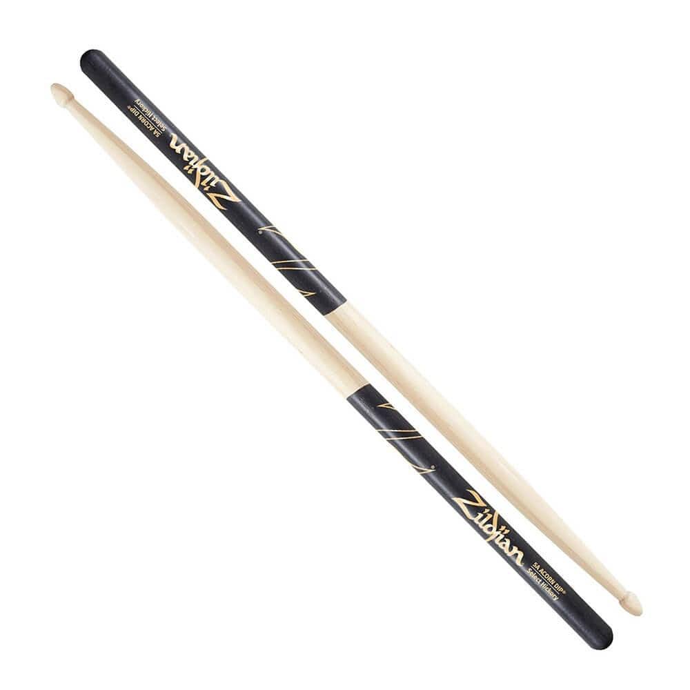 Zildjian 5ACD Acorn Tip Wood Drumsticks - Black DIP - 5A