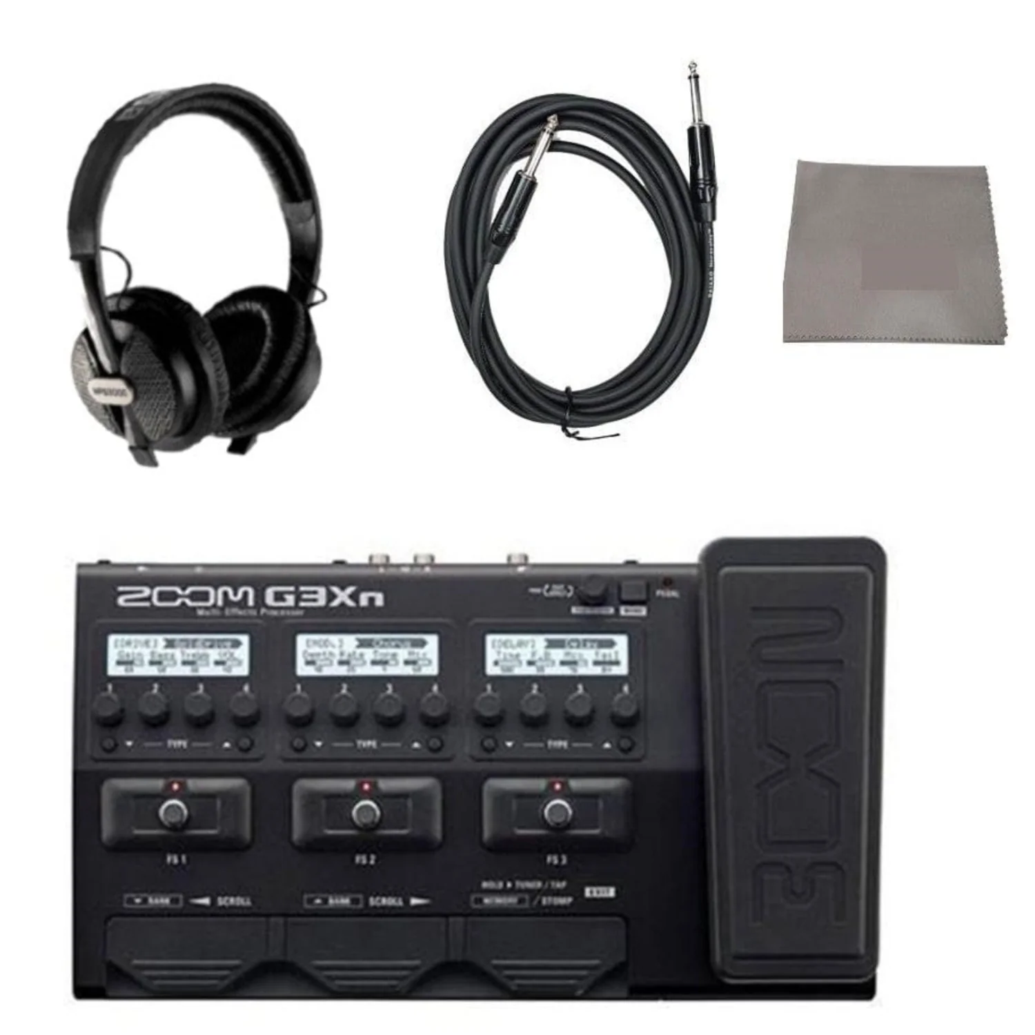 ZOOM G3XN Multi Effects Processor Expression Pedal With Headphone, Guitar Cable And Polishing Cloth